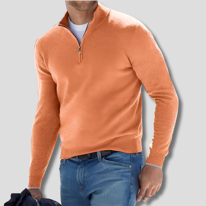 Heren Pullover Gebreide Trui met Halve Rits