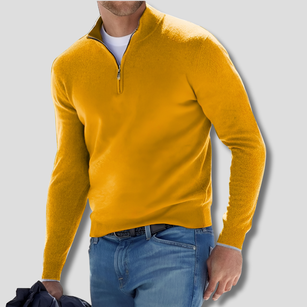 Heren Pullover Gebreide Trui met Halve Rits