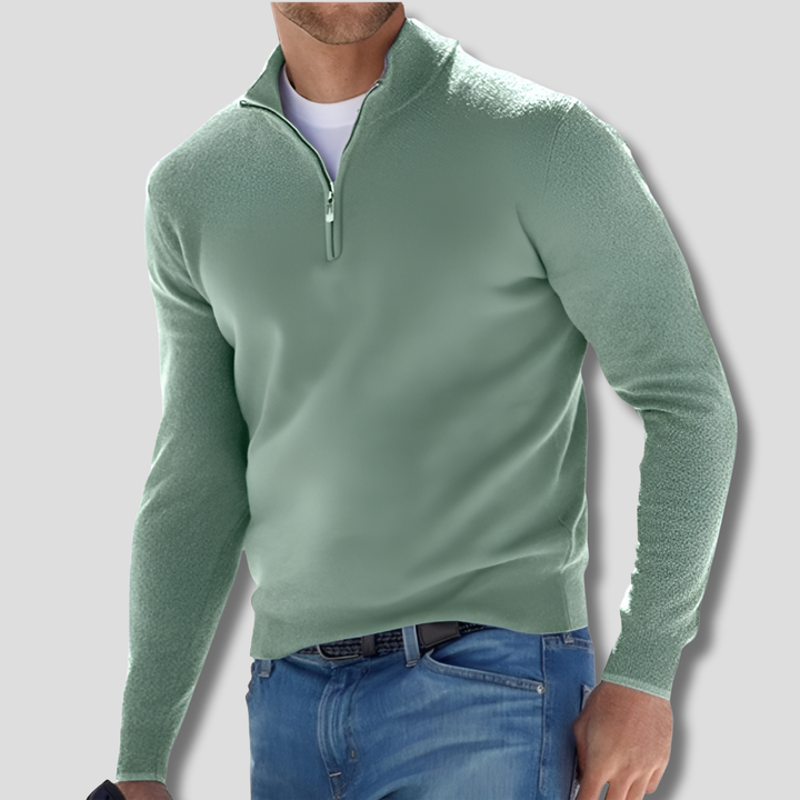 Heren Pullover Gebreide Trui met Halve Rits