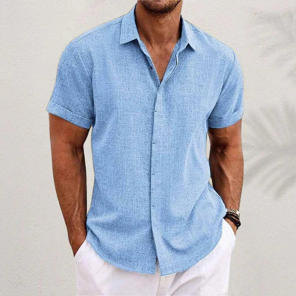 Van Dal | Heren Linnenmix Korte Mouwen Shirt