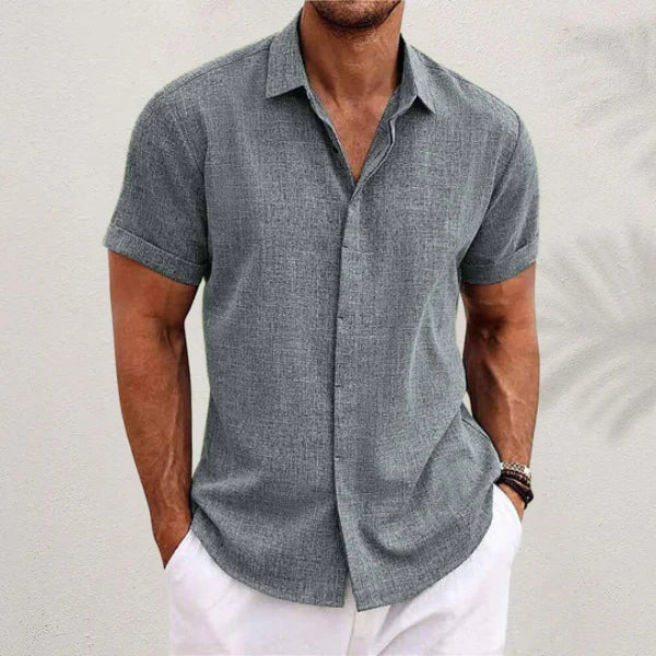 Van Dal | Heren Linnenmix Korte Mouwen Shirt