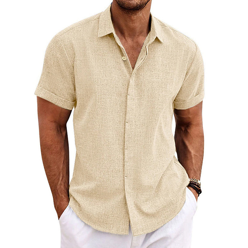 Van Dal | Heren Linnenmix Korte Mouwen Shirt
