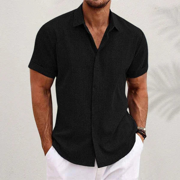 Van Dal | Heren Linnenmix Korte Mouwen Shirt