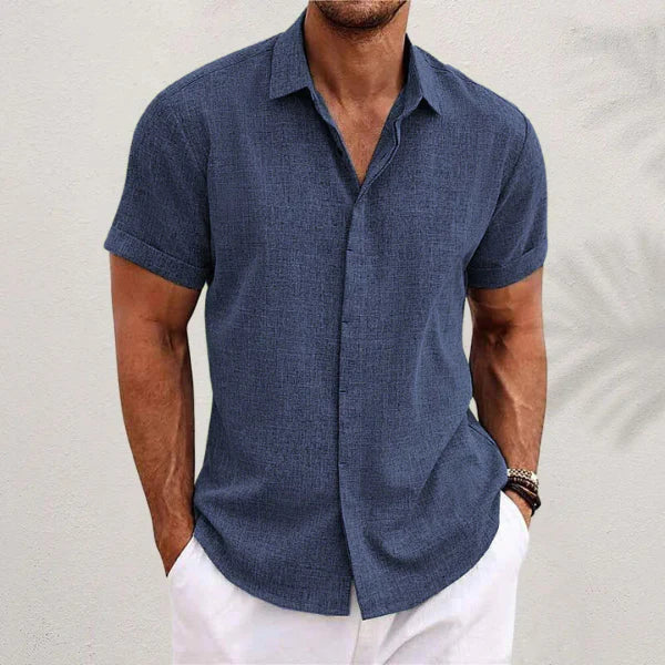 Van Dal | Heren Linnenmix Korte Mouwen Shirt