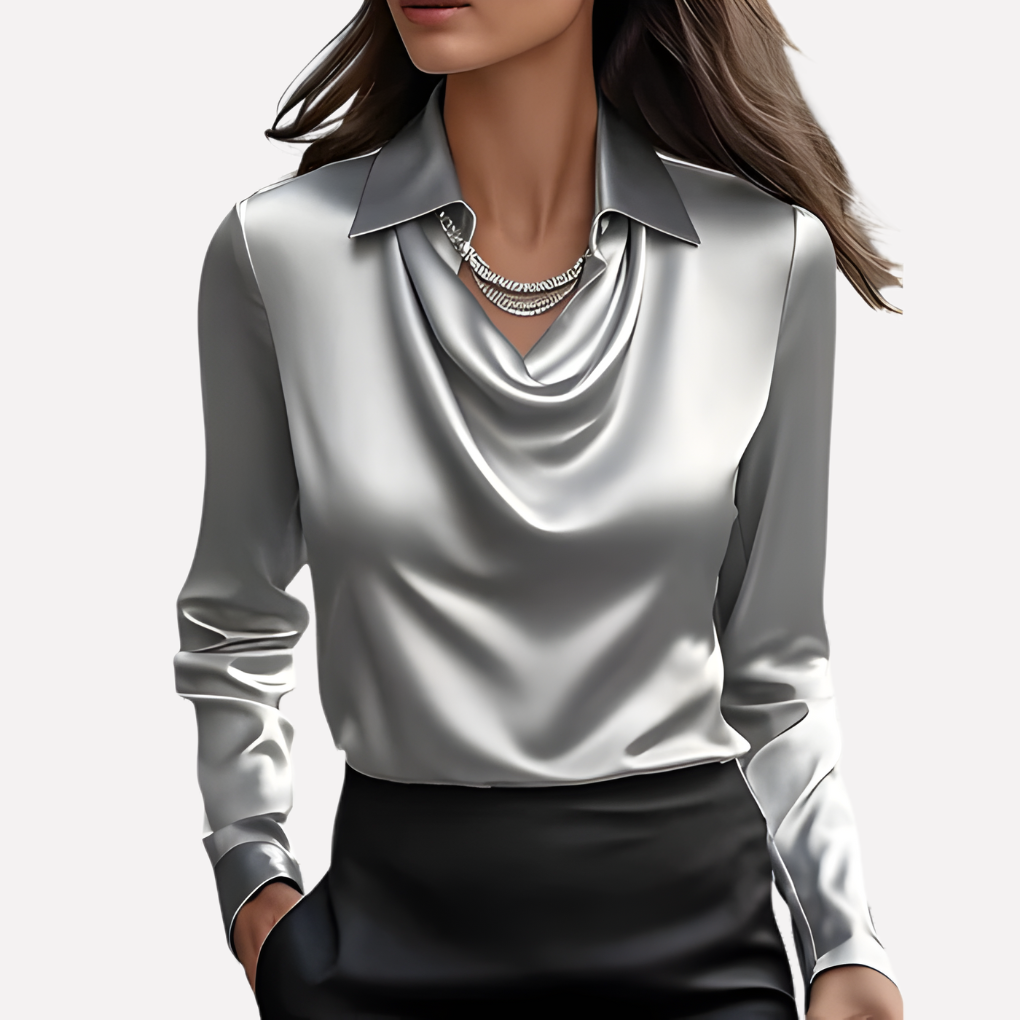 Van Dal | Dames Elegante Draped Nek Satijnen Blouse