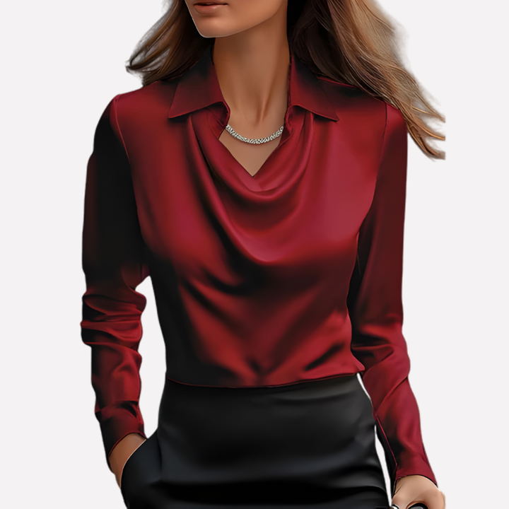 Van Dal | Dames Elegante Draped Nek Satijnen Blouse