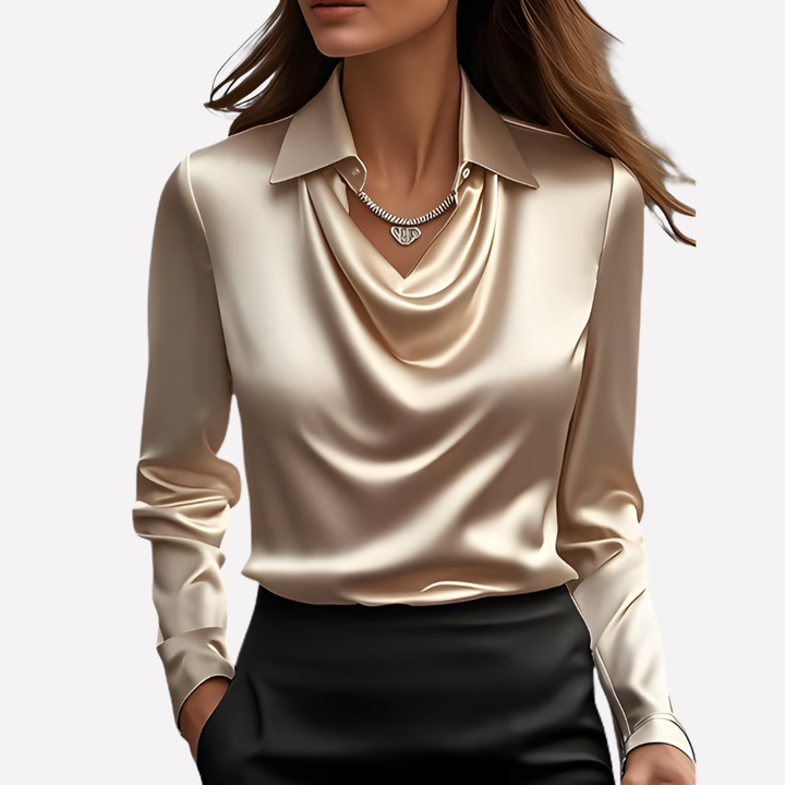 Van Dal | Dames Elegante Draped Nek Satijnen Blouse