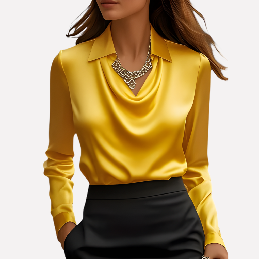 Van Dal | Dames Elegante Draped Nek Satijnen Blouse