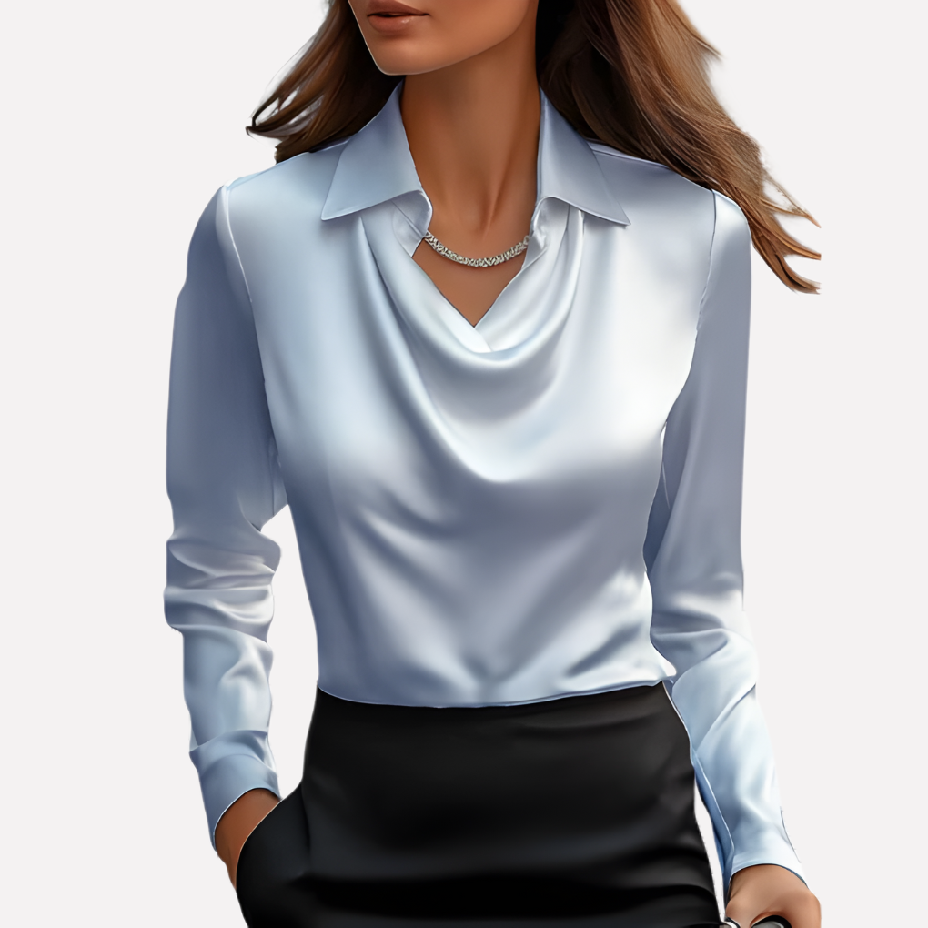 Van Dal | Dames Elegante Draped Nek Satijnen Blouse