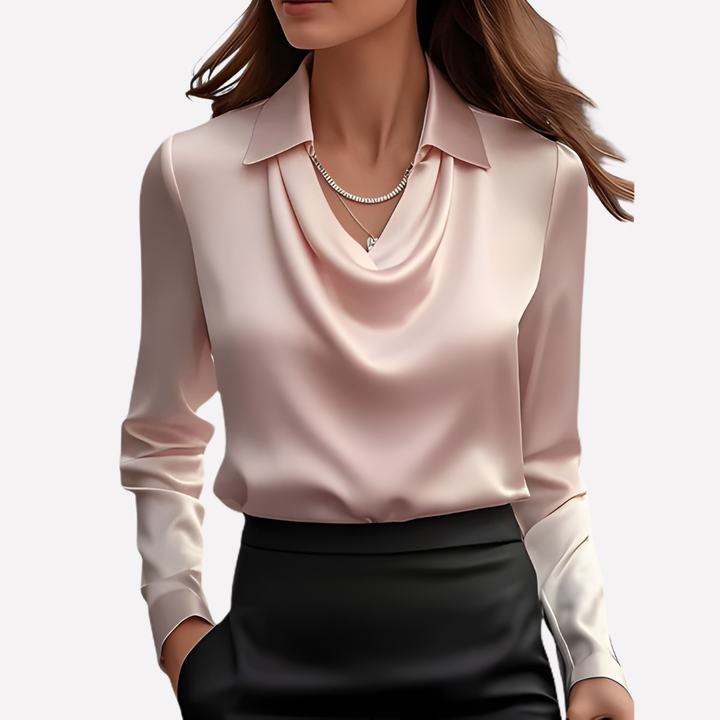 Van Dal | Dames Elegante Draped Nek Satijnen Blouse