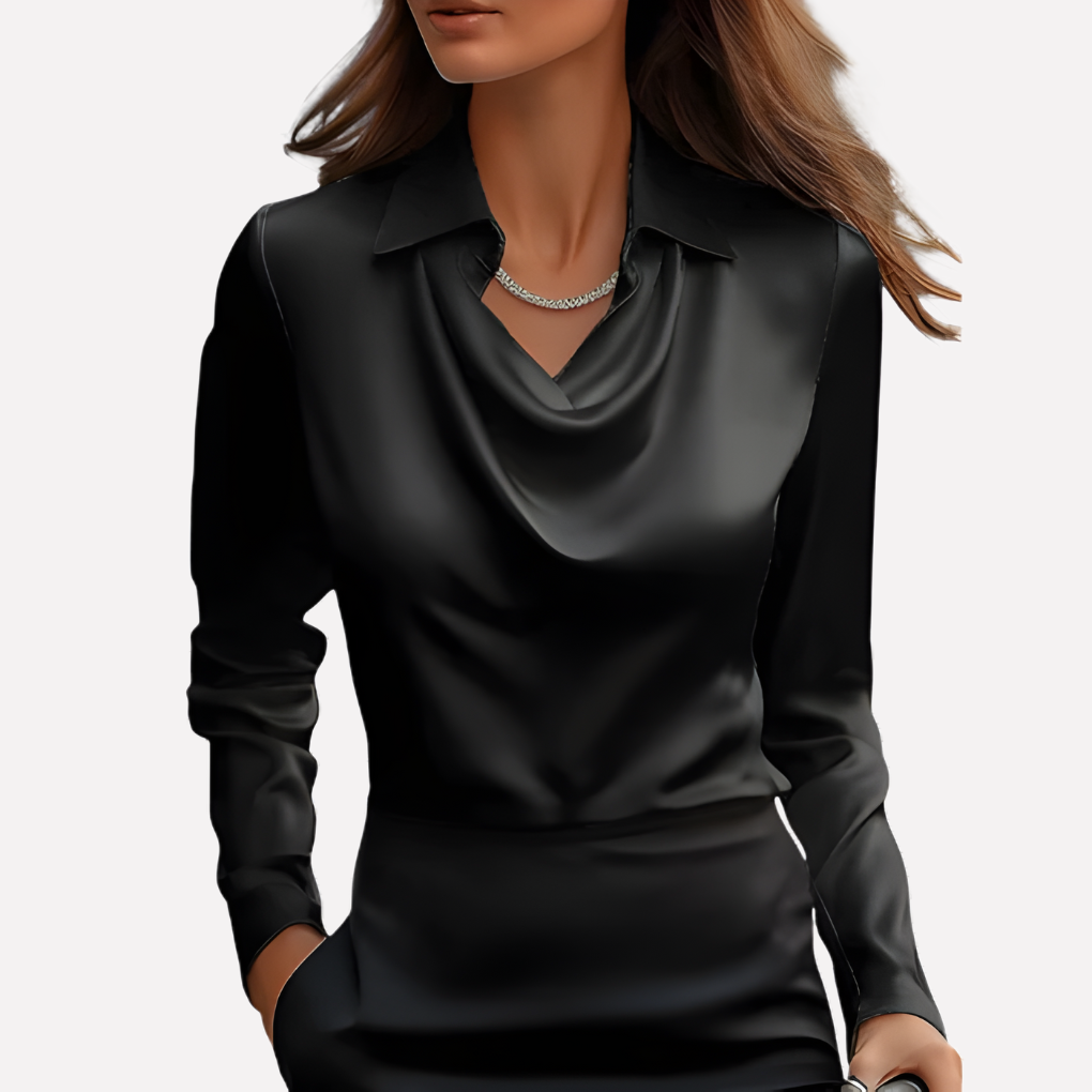 Van Dal | Dames Elegante Draped Nek Satijnen Blouse