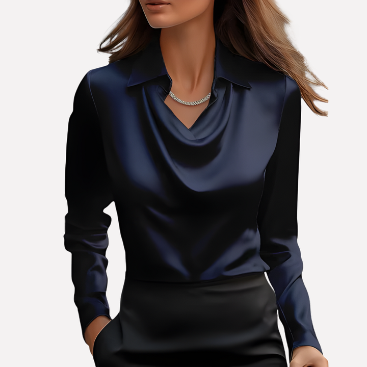 Van Dal | Dames Elegante Draped Nek Satijnen Blouse