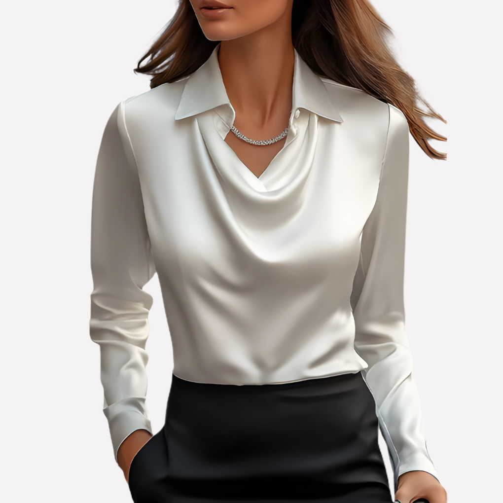 Van Dal | Dames Elegante Draped Nek Satijnen Blouse