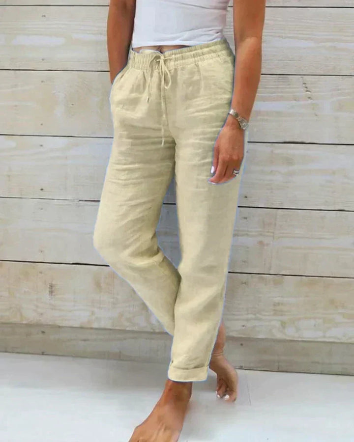 Van Dal | Dames Relaxed Fit Linnen Trekbroek