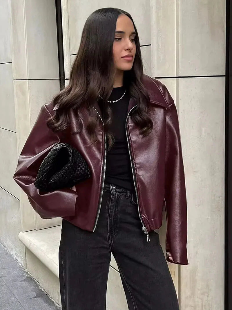 Van Dal | Dames Luxe Faux Leren Bomberjack