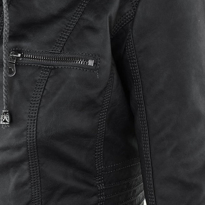 Van Dal | Dames Hooded Faux Leather Moto Jast