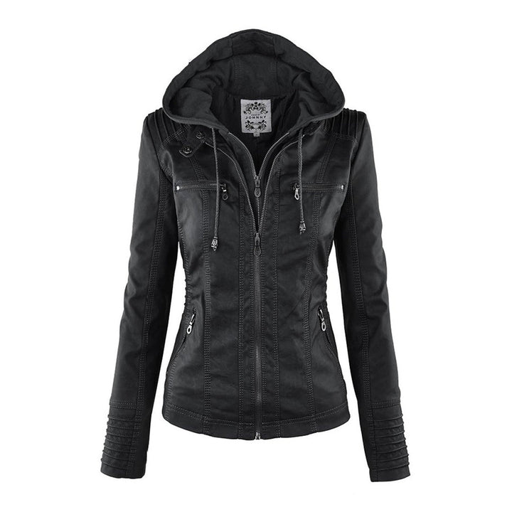 Van Dal | Dames Hooded Faux Leather Moto Jast