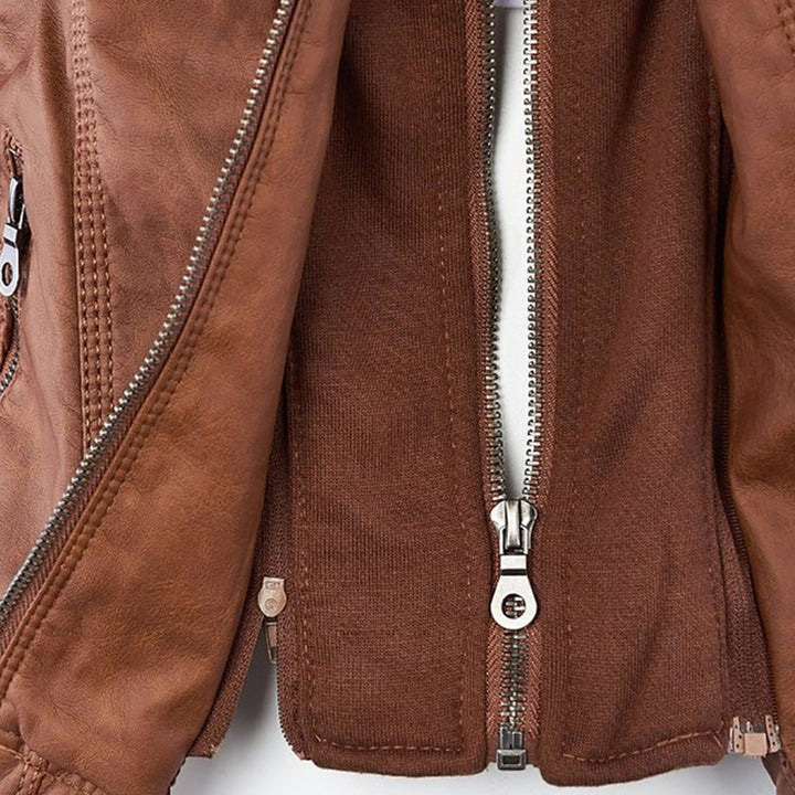 Van Dal | Dames Hooded Faux Leather Moto Jast
