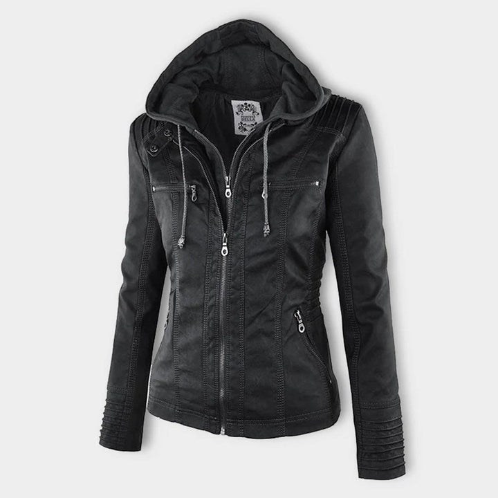 Van Dal | Dames Hooded Faux Leather Moto Jast
