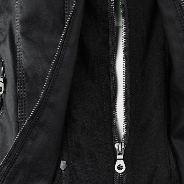 Van Dal | Dames Hooded Faux Leather Moto Jast