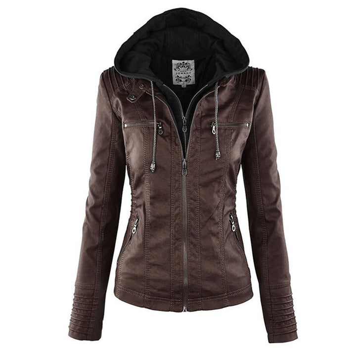 Van Dal | Dames Hooded Faux Leather Moto Jast
