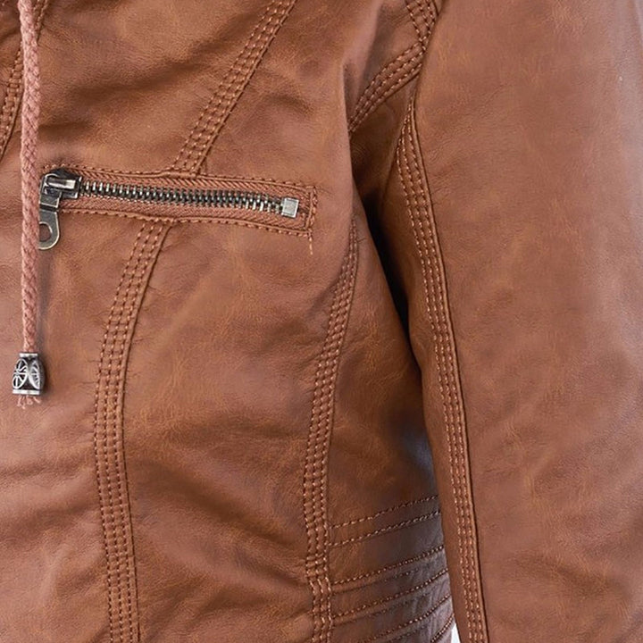 Van Dal | Dames Hooded Faux Leather Moto Jast