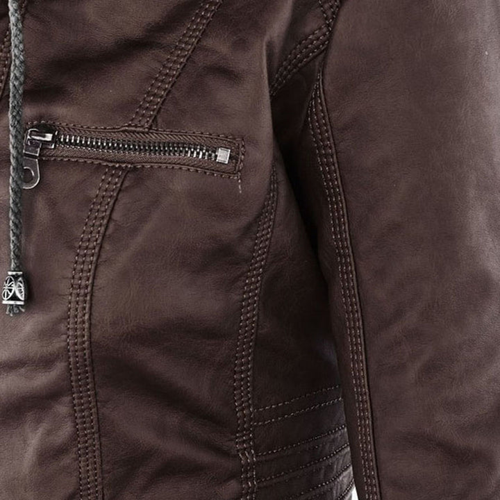 Van Dal | Dames Hooded Faux Leather Moto Jast