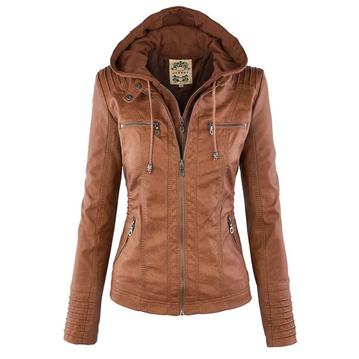 Van Dal | Dames Hooded Faux Leather Moto Jast