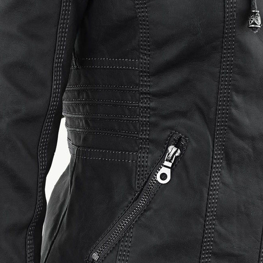 Van Dal | Dames Hooded Faux Leather Moto Jast