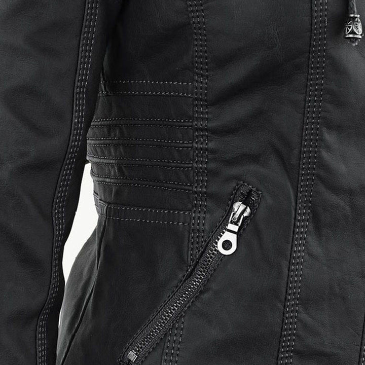 Van Dal | Dames Hooded Faux Leather Moto Jast