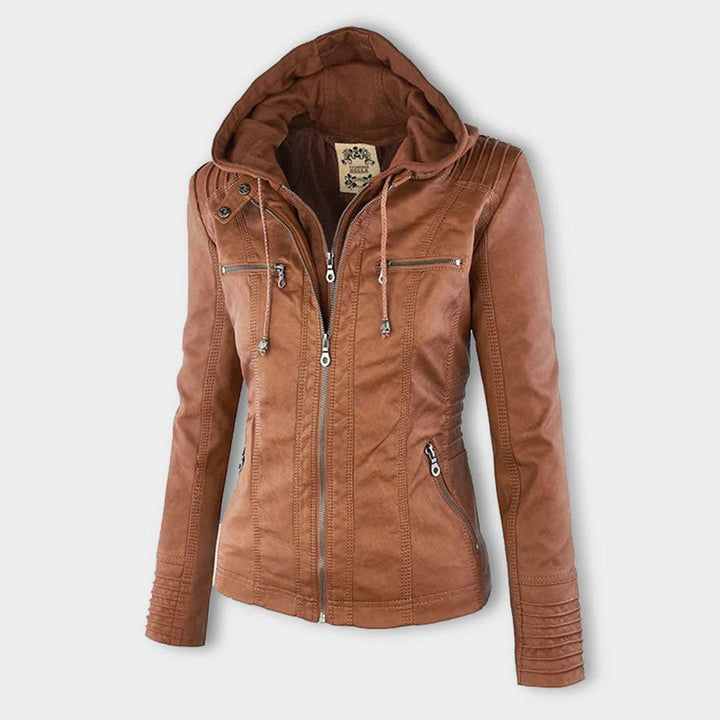 Van Dal | Dames Hooded Faux Leather Moto Jast