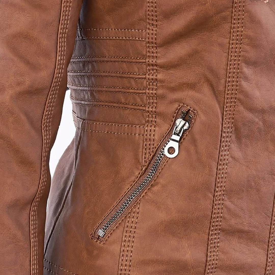 Van Dal | Dames Hooded Faux Leather Moto Jast
