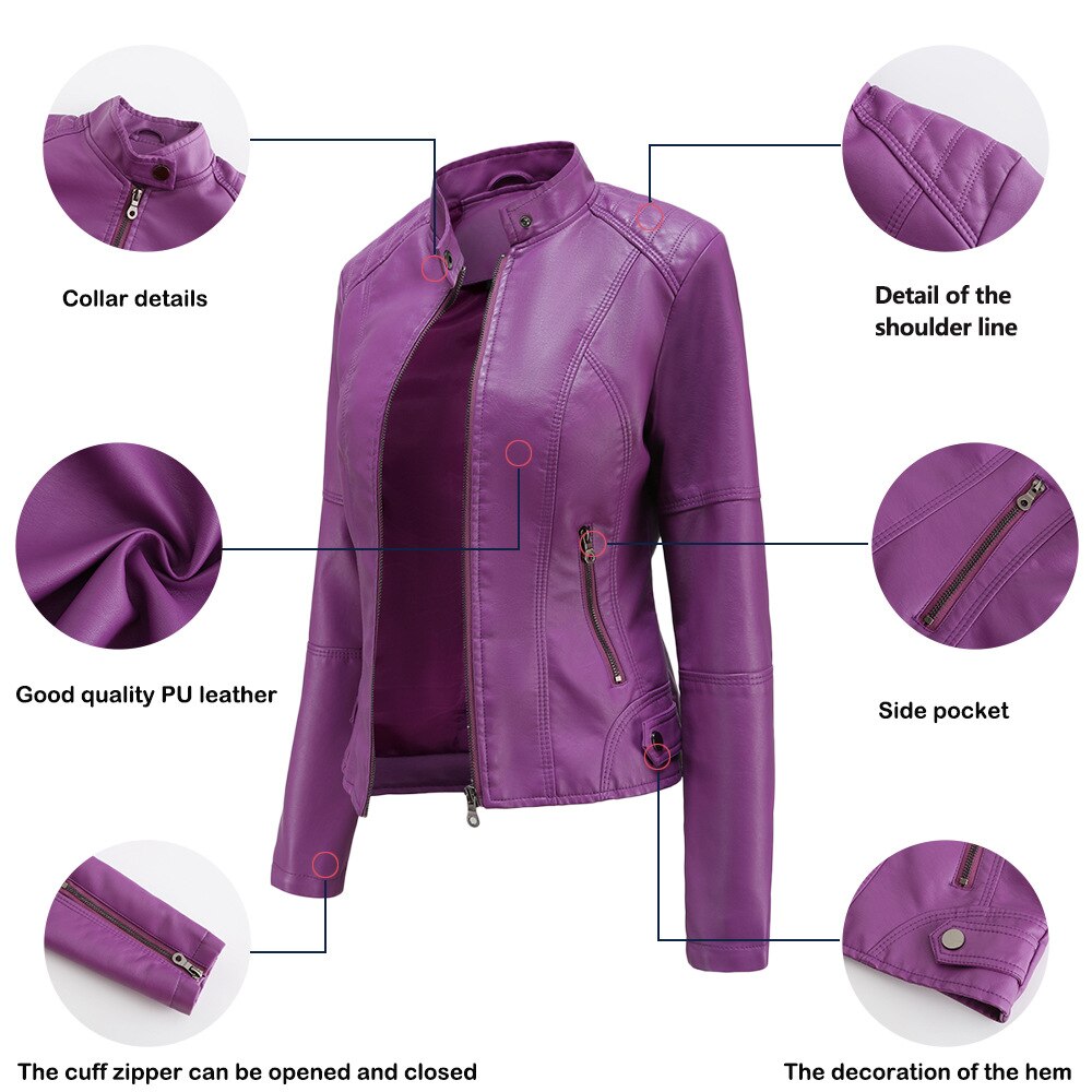 Van Dal | Dames Faux Leren Jas met Mandarin Collar
