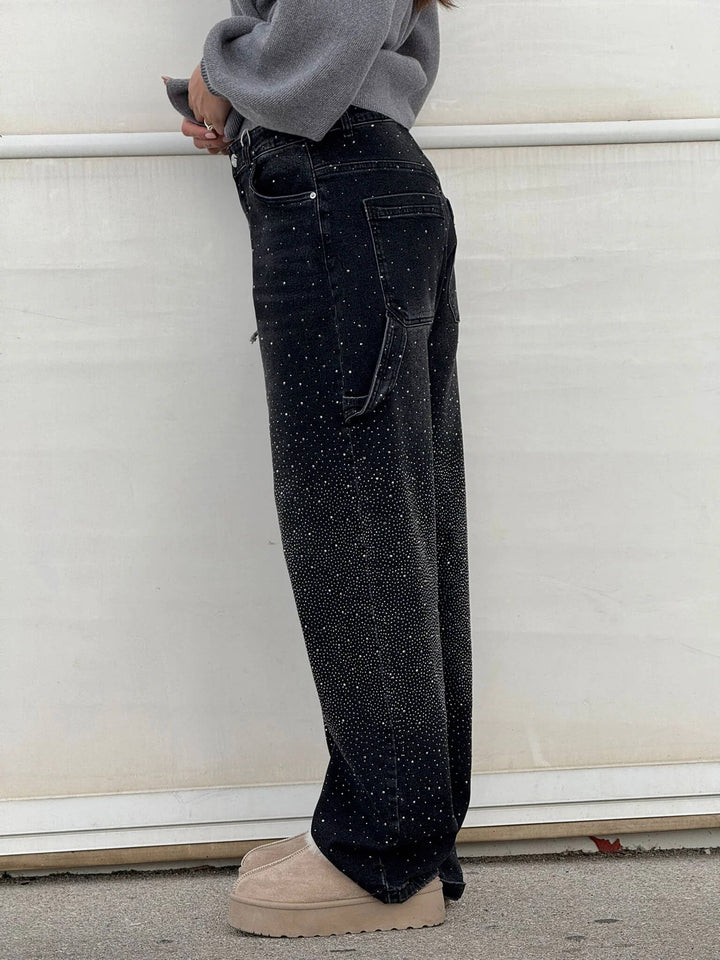 Van Dal | Sprankelende Strass Brede Pijpen Jeans