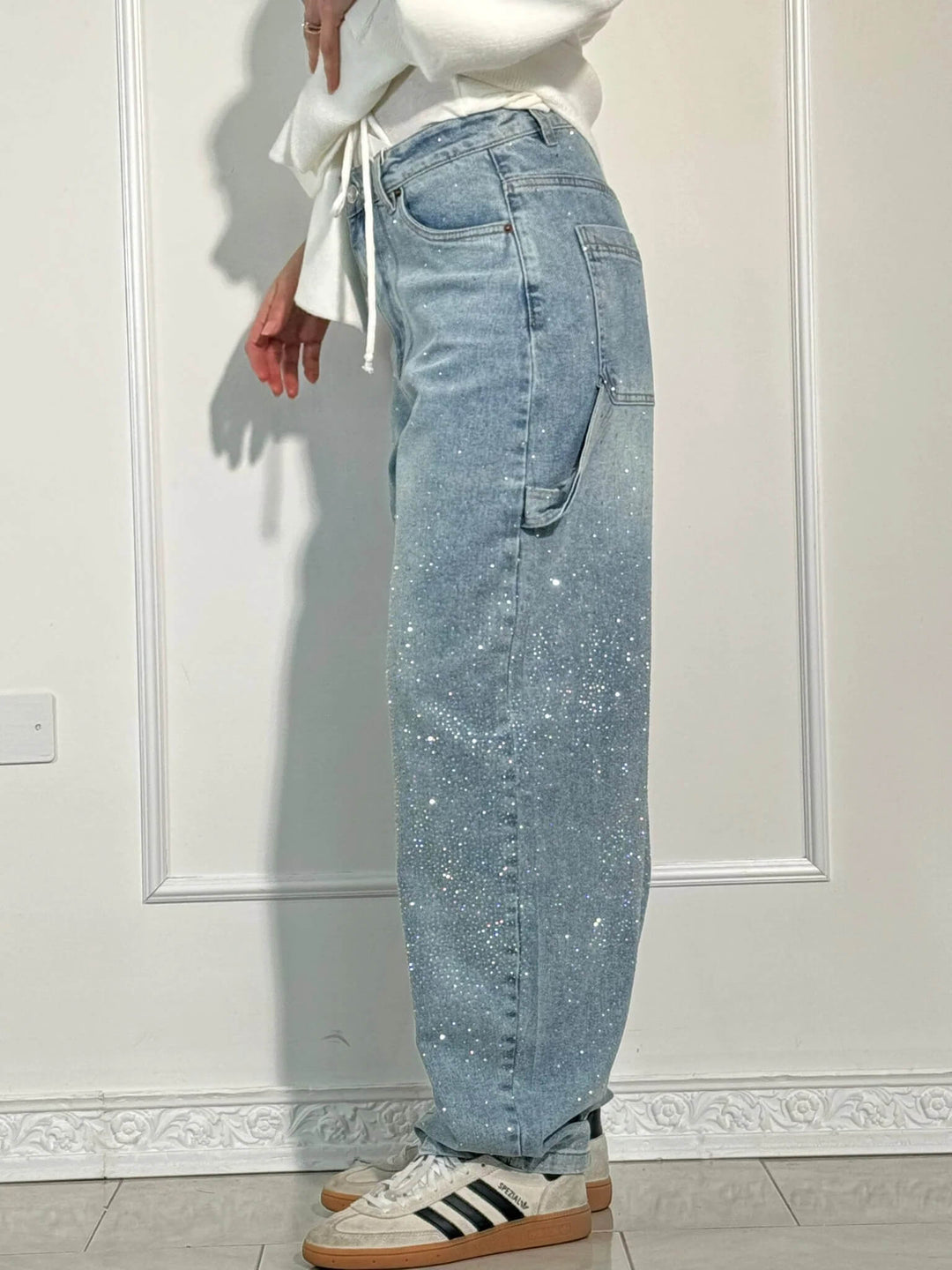 Van Dal | Sprankelende Strass Brede Pijpen Jeans