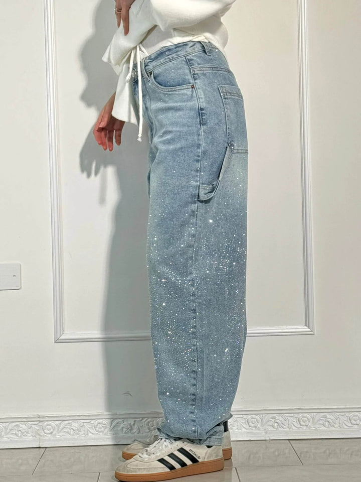 Van Dal | Sprankelende Strass Brede Pijpen Jeans