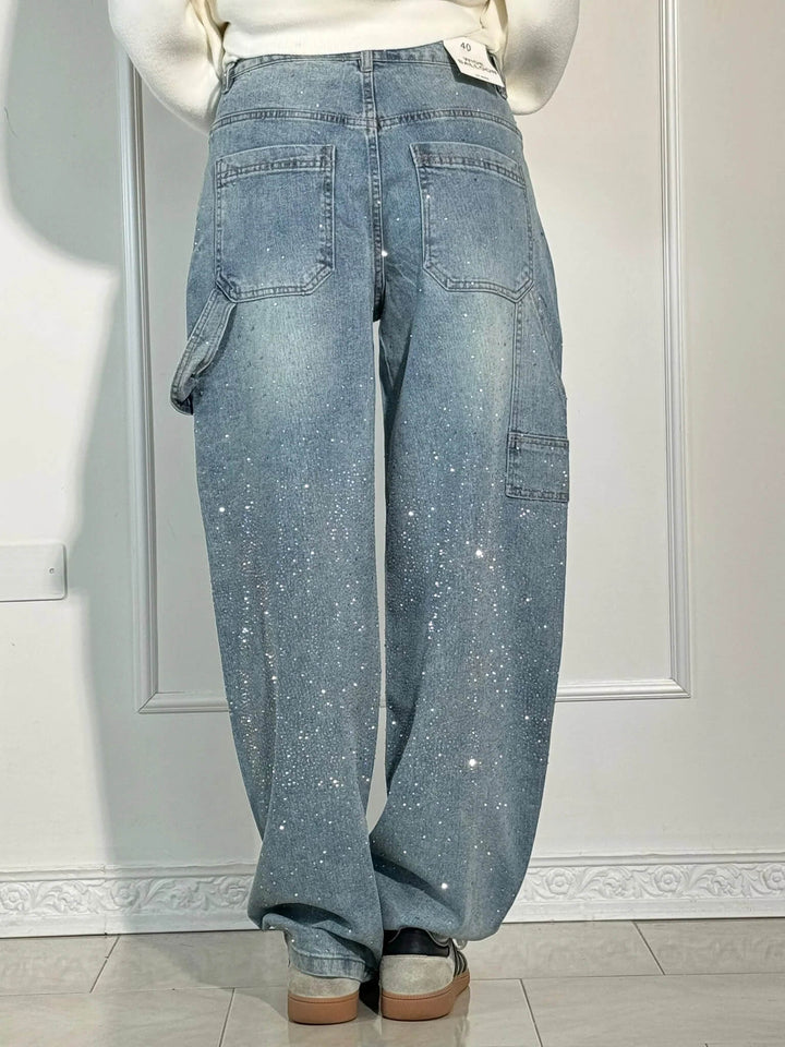 Van Dal | Sprankelende Strass Brede Pijpen Jeans