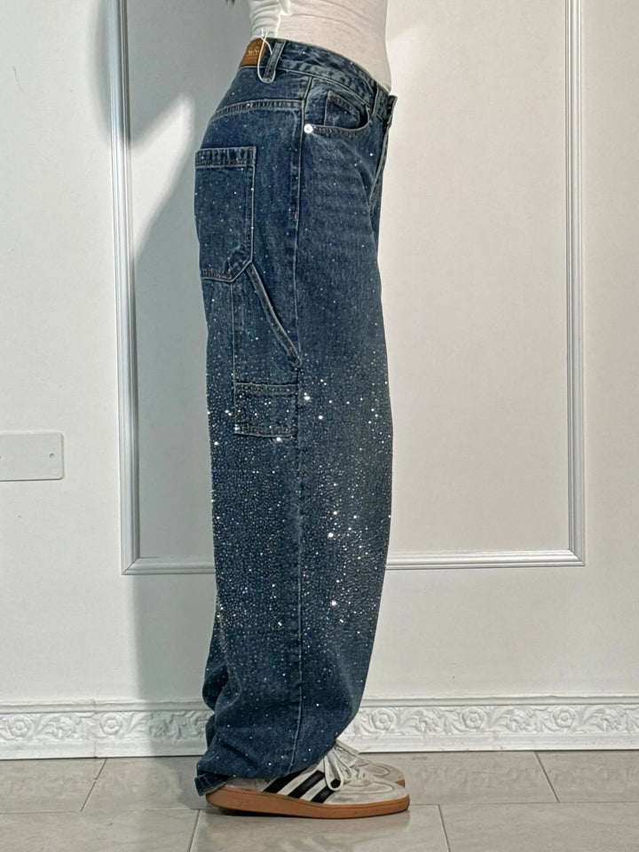 Van Dal | Sprankelende Strass Brede Pijpen Jeans