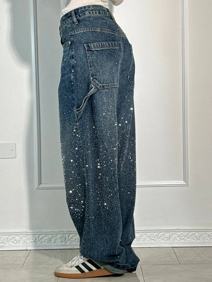 Van Dal | Sprankelende Strass Brede Pijpen Jeans