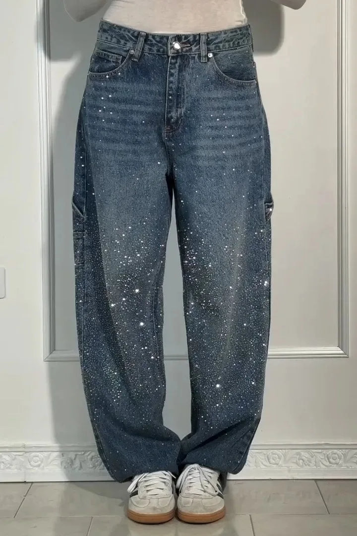 Van Dal | Sprankelende Strass Brede Pijpen Jeans