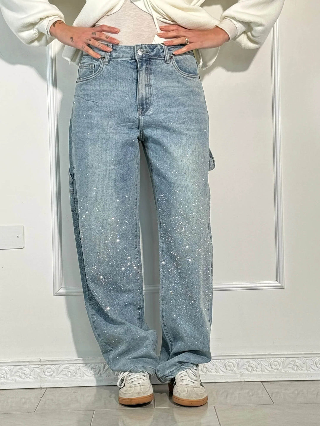 Van Dal | Sprankelende Strass Brede Pijpen Jeans