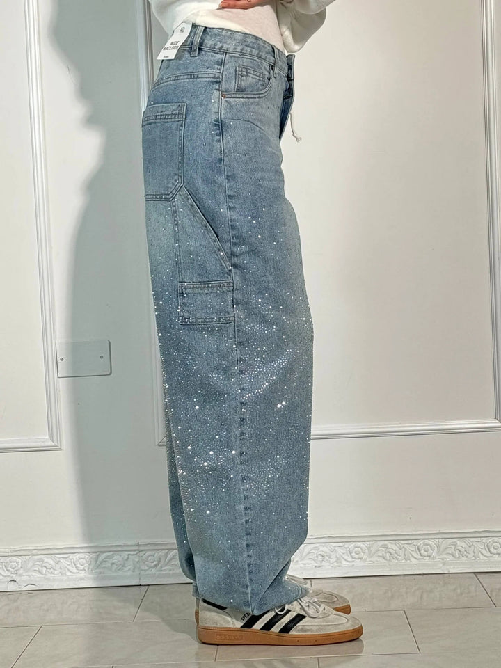 Van Dal | Sprankelende Strass Brede Pijpen Jeans