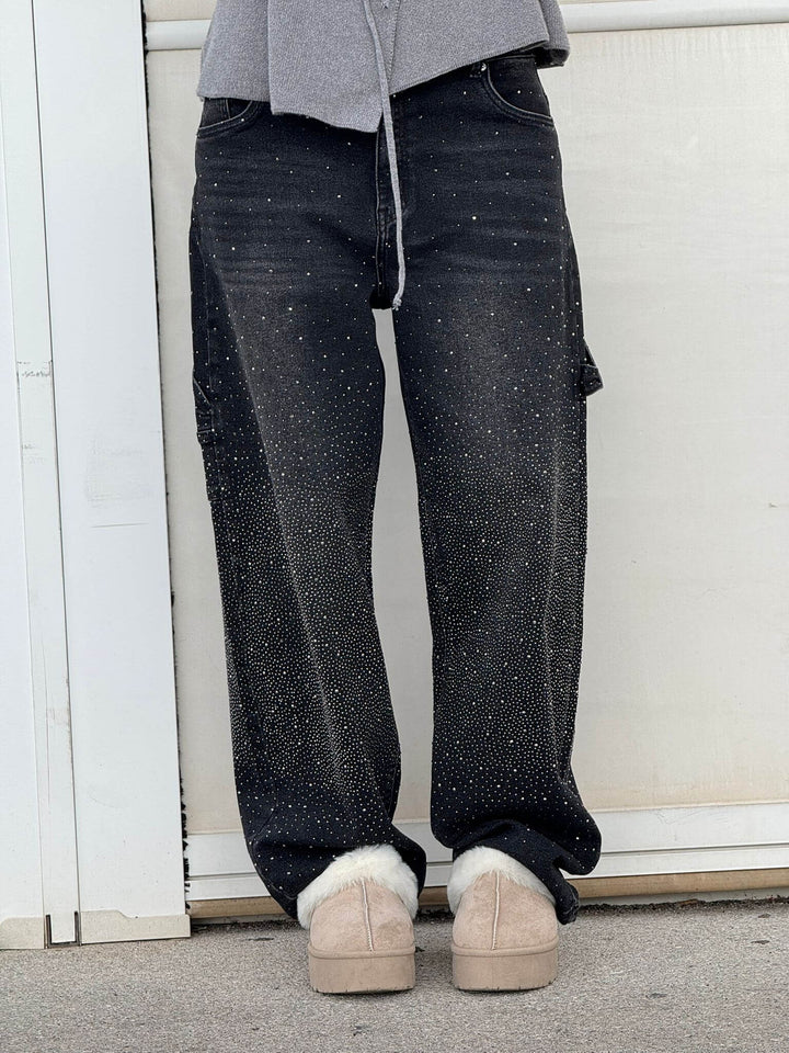 Van Dal | Sprankelende Strass Brede Pijpen Jeans