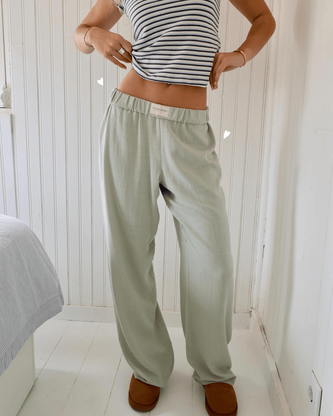 Van Dal | Dames Gestreepte Relaxed Fit Casual Broek