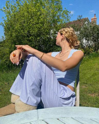 Van Dal | Dames Gestreepte Relaxed Fit Casual Broek