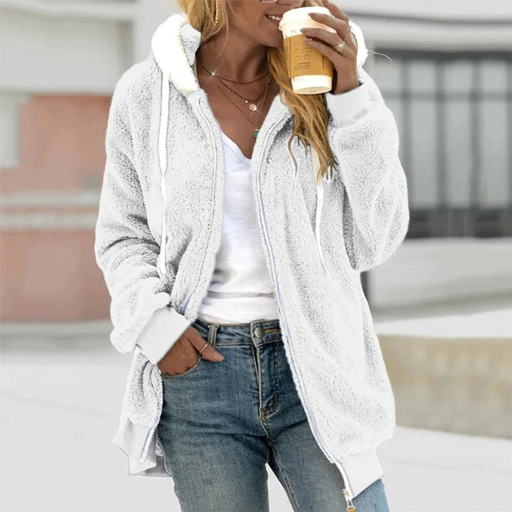 Dames Cozy Fleece Zip-Up Hoodie