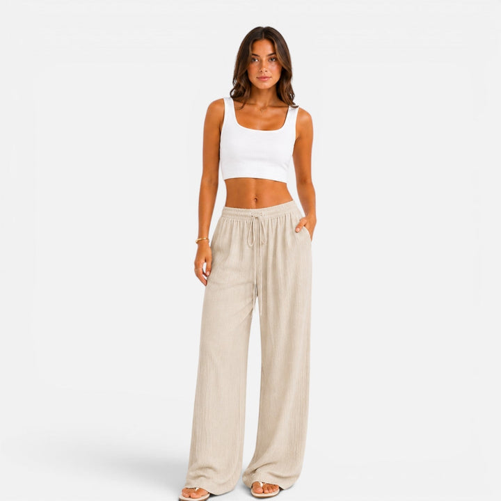 Wijde Broek Dames Elastische Taille Comfort Fit Casual