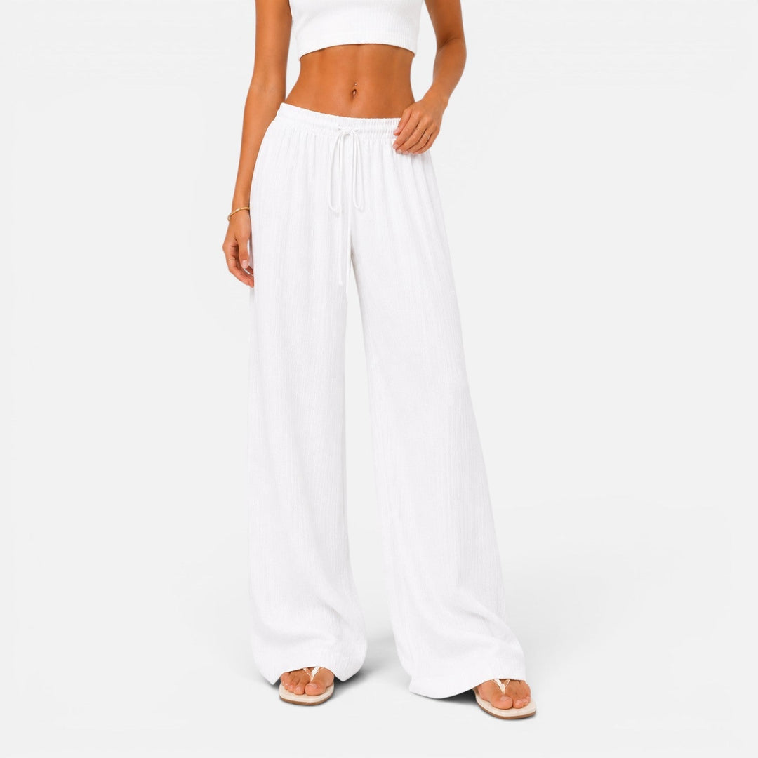 Wijde Broek Dames Elastische Taille Comfort Fit Casual
