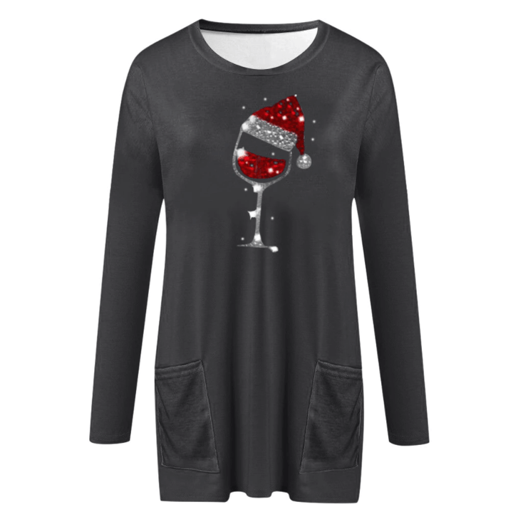 Feestelijke Wijn Glas Hoed Top voor Vrouwen