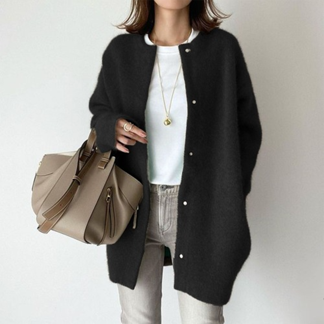 Dames Acrylmix Cardigan met Knopen en Zakken